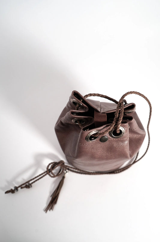 Brown smooth leather backpack