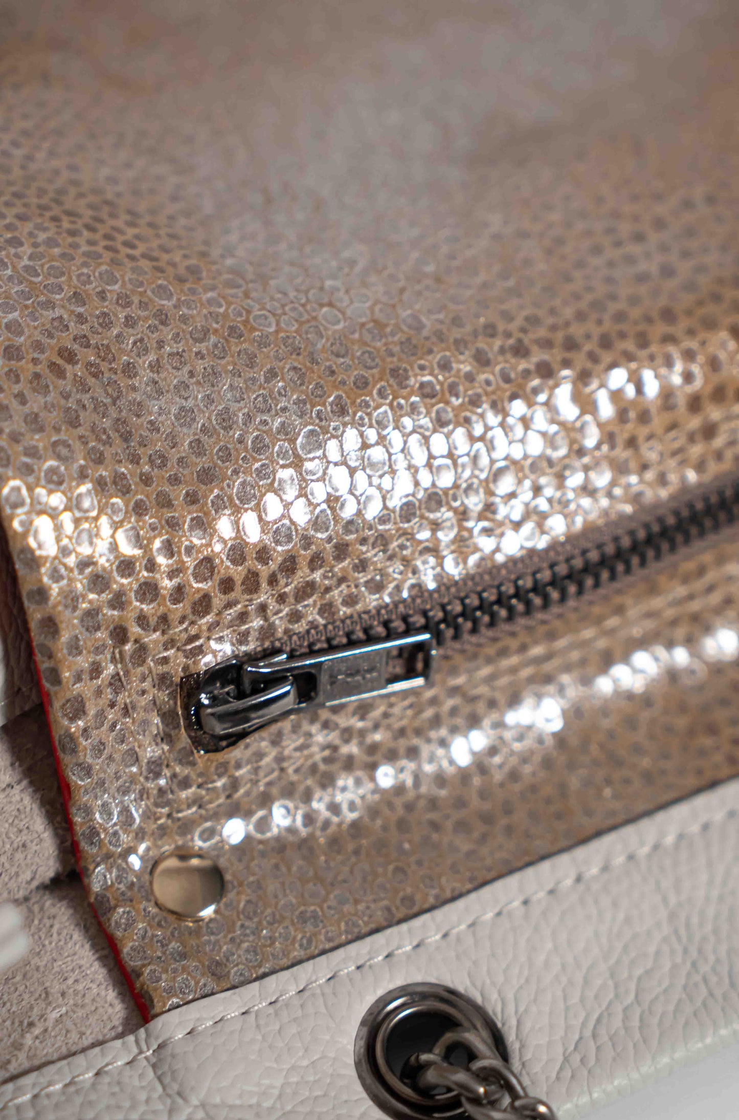 Handmade leather white shopper bag with leather straps