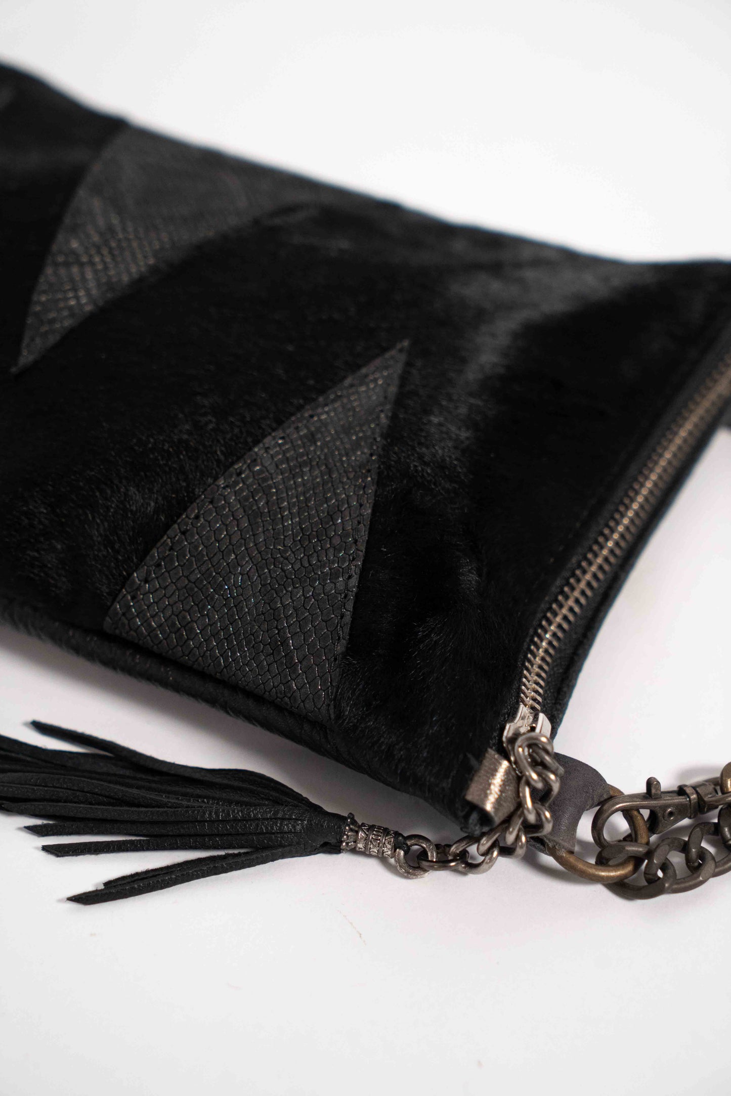Small Black Bag with Fringes
