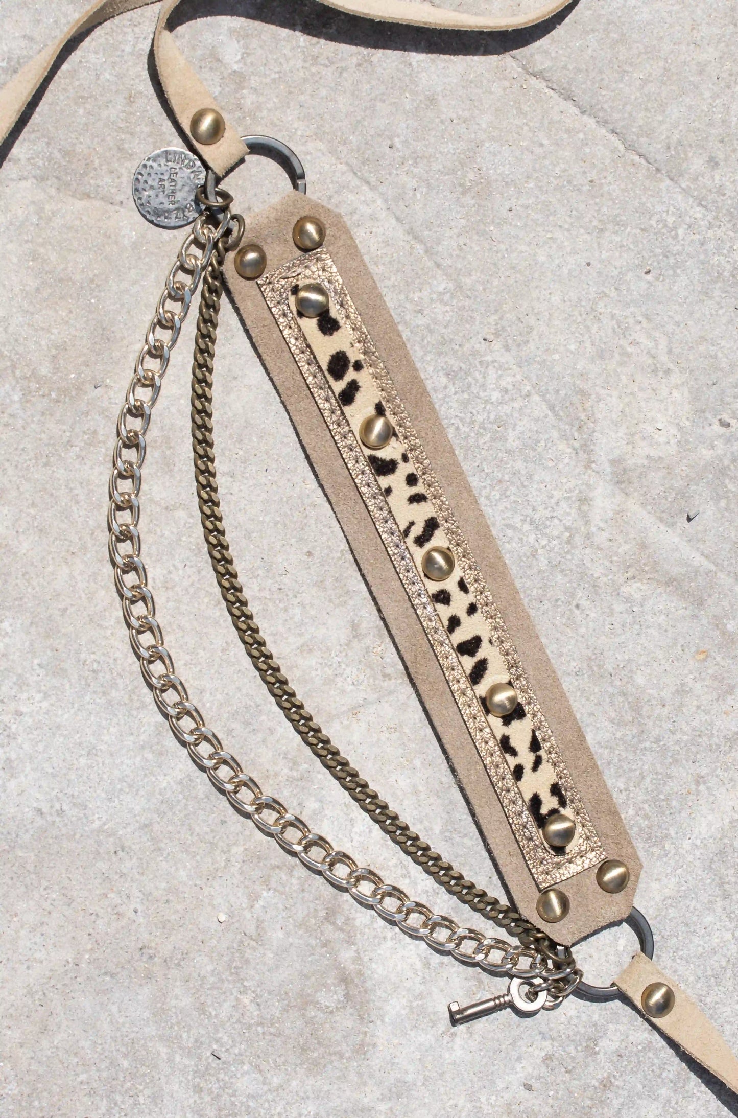 Handmade Leather Beige Belt