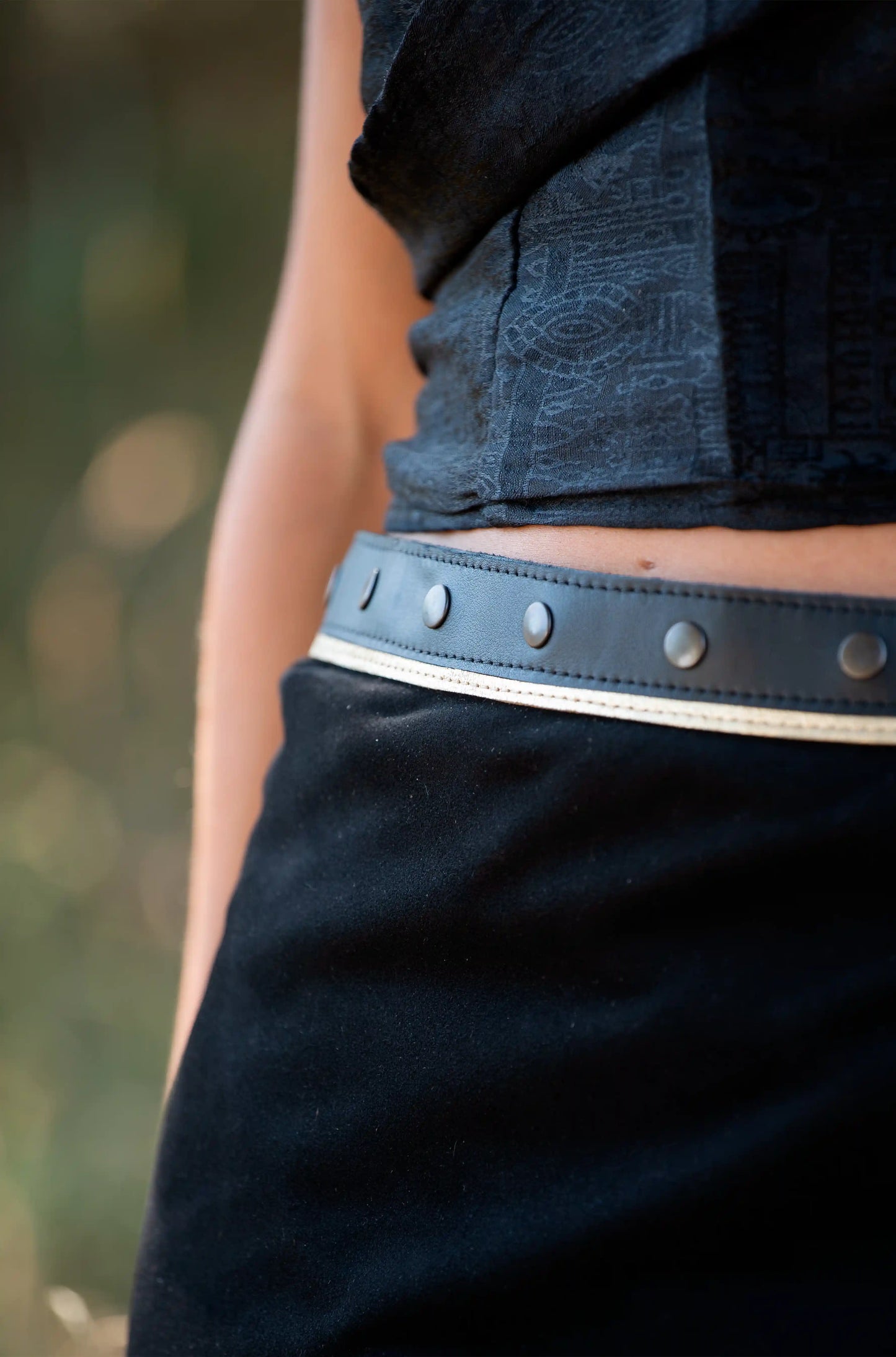 Black Suede Leather Skirt