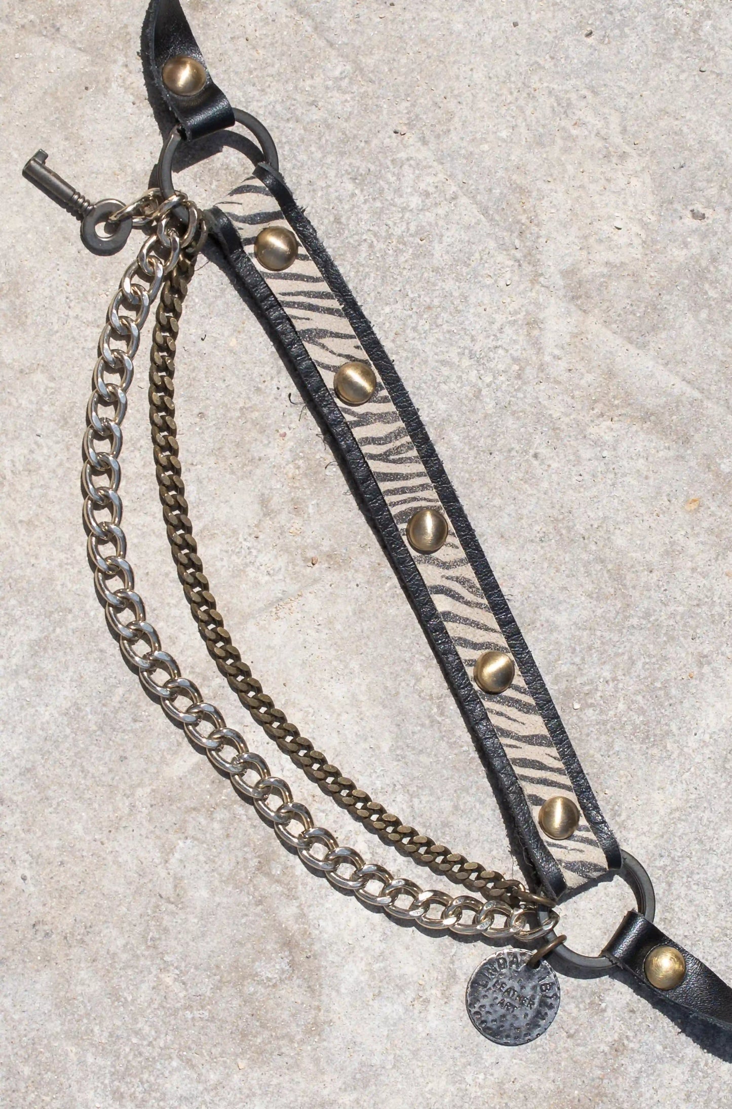 Handmade Leather Zebra Belt