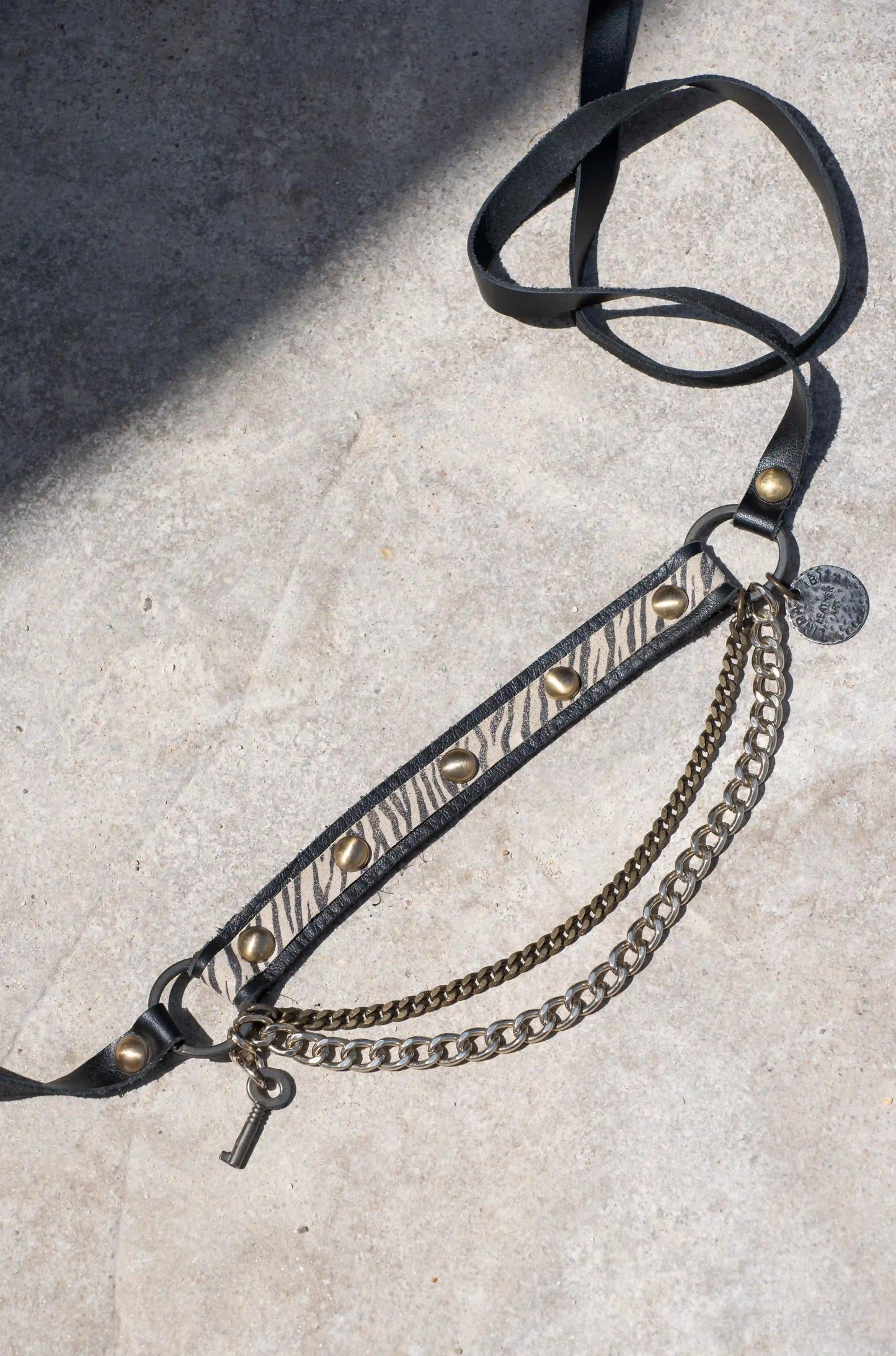 Handmade Leather Zebra Belt