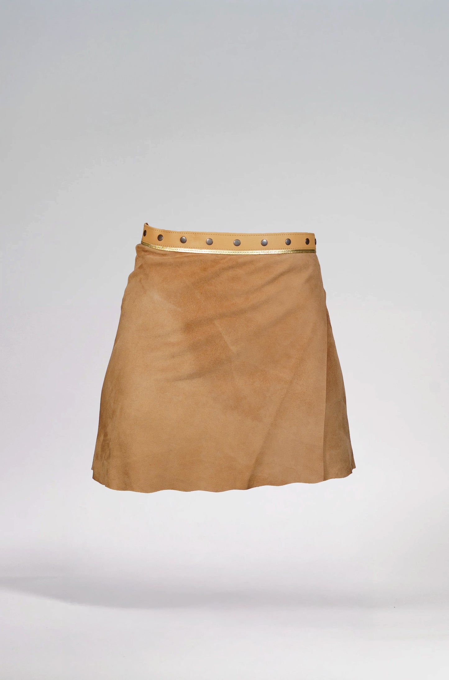 Smooth Camel Suede Skirt