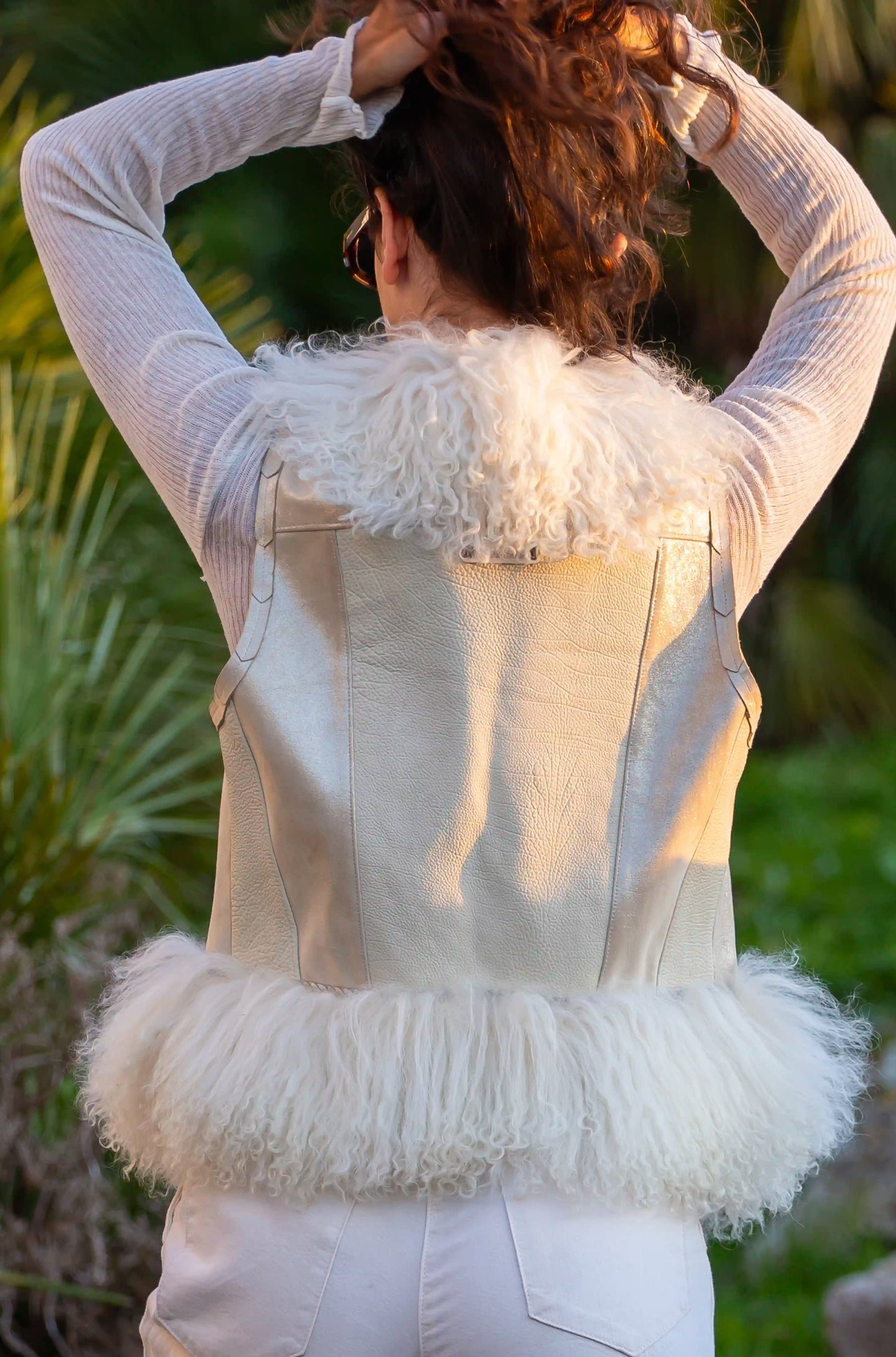 Beige Leather Vest