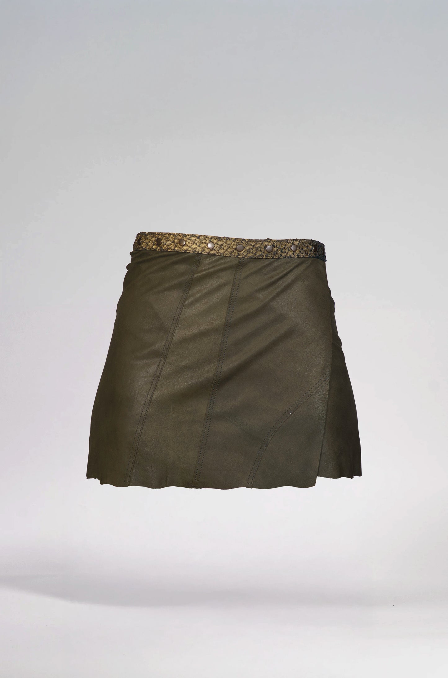 Green Leather Skirt