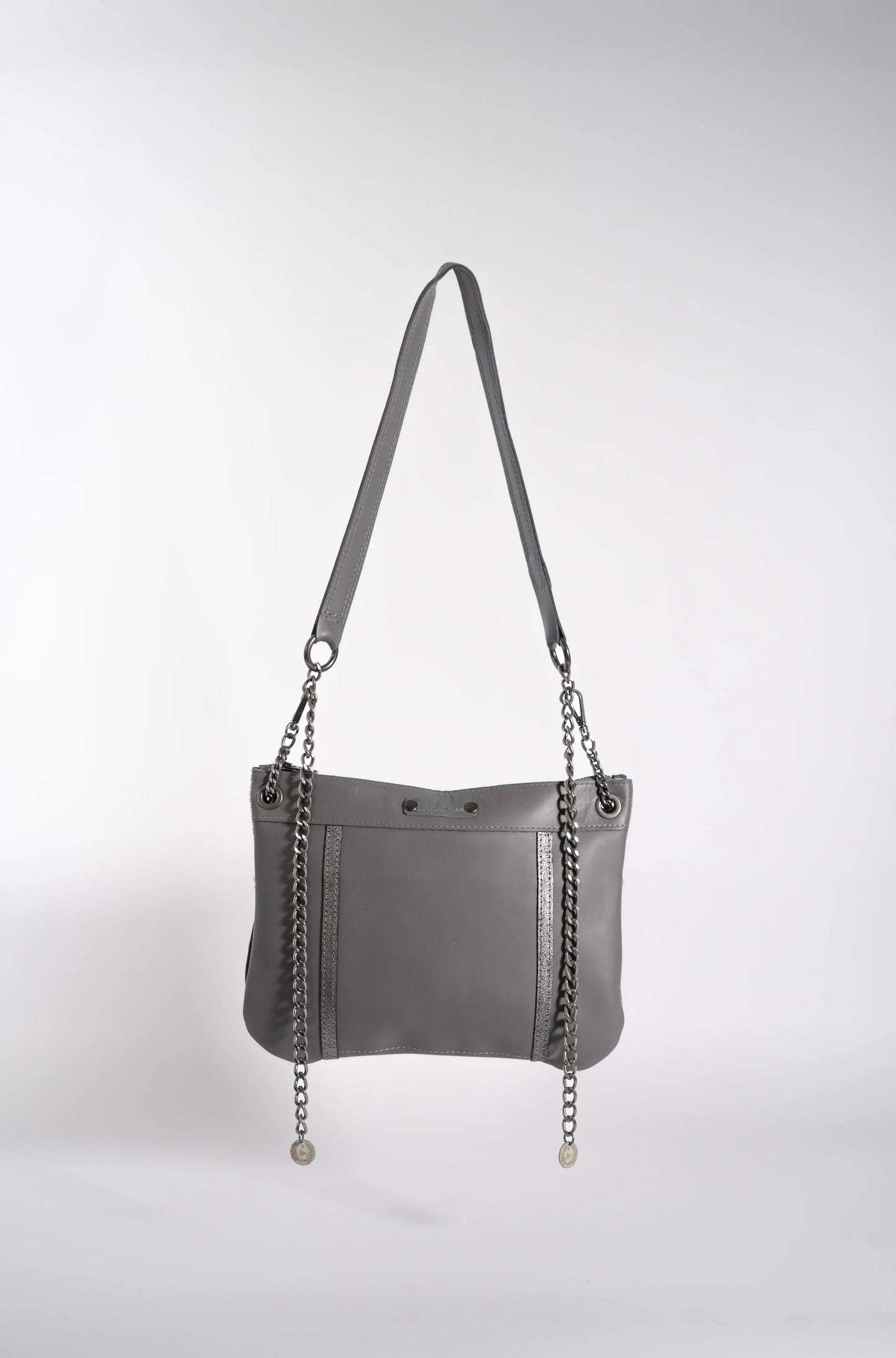 Grey Shiny Crossbody Bag