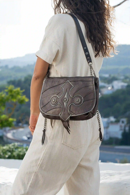 Handmade Brown Leather Squid Handbag