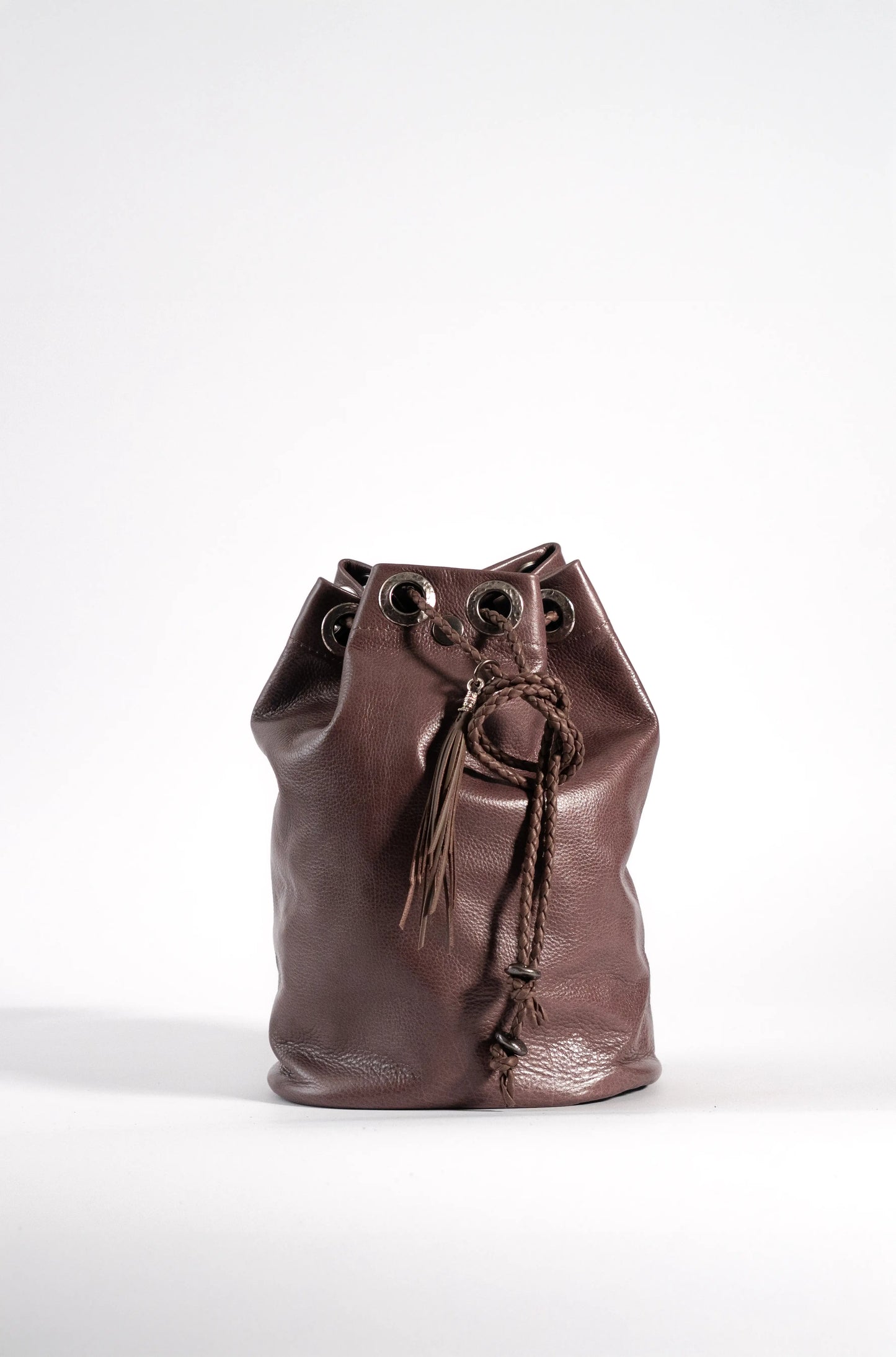 Brown smooth leather backpack