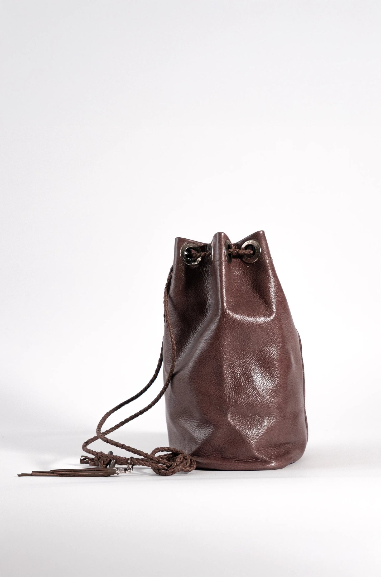 Brown smooth leather backpack