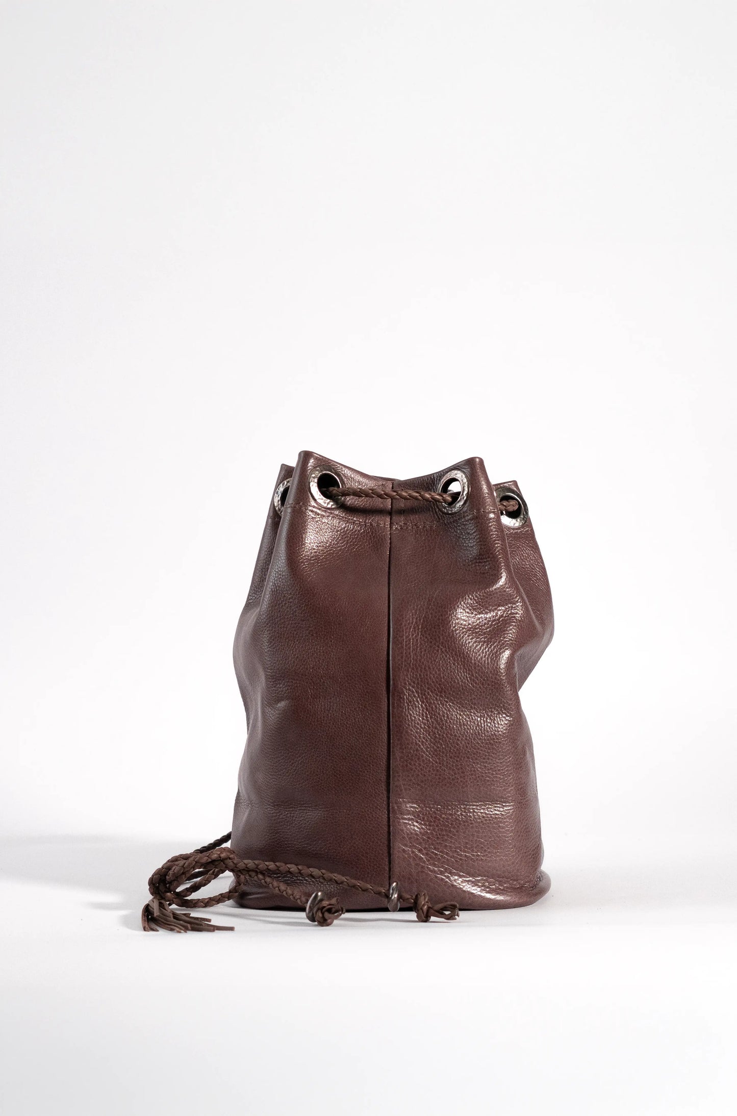 Brown smooth leather backpack