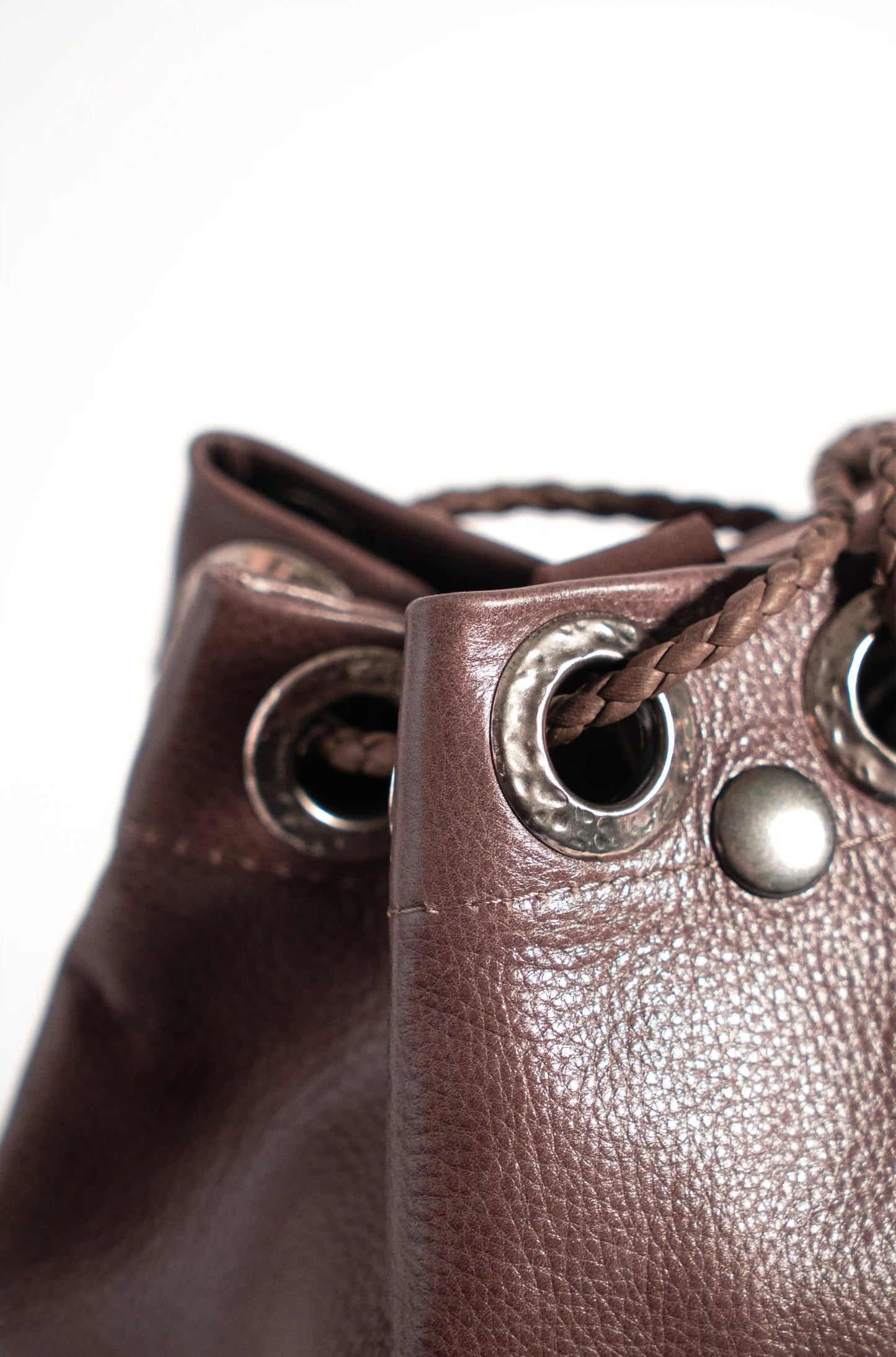 Brown smooth leather backpack