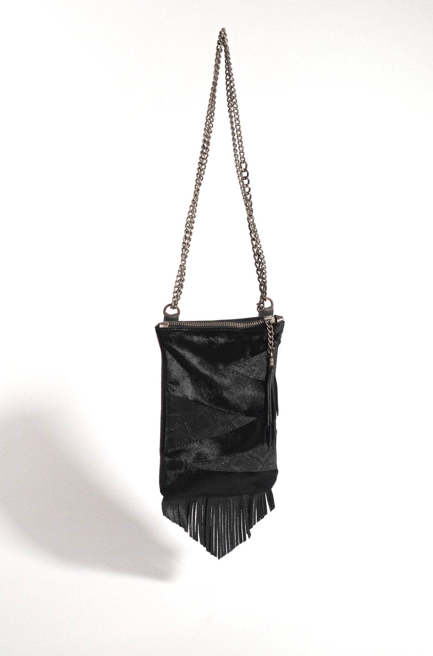Small Black Bag with Fringes