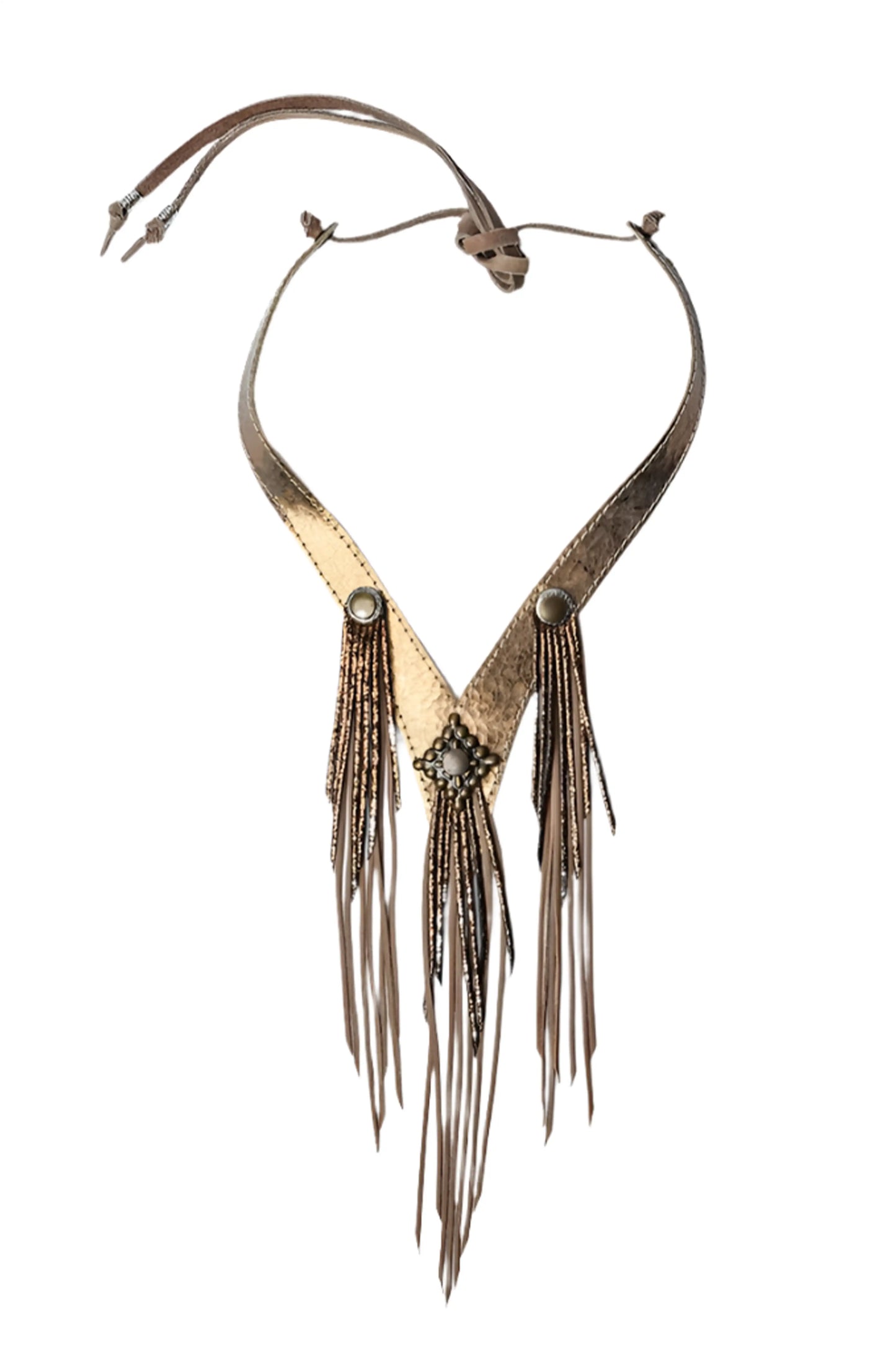 Handmade Golden Leather necklace